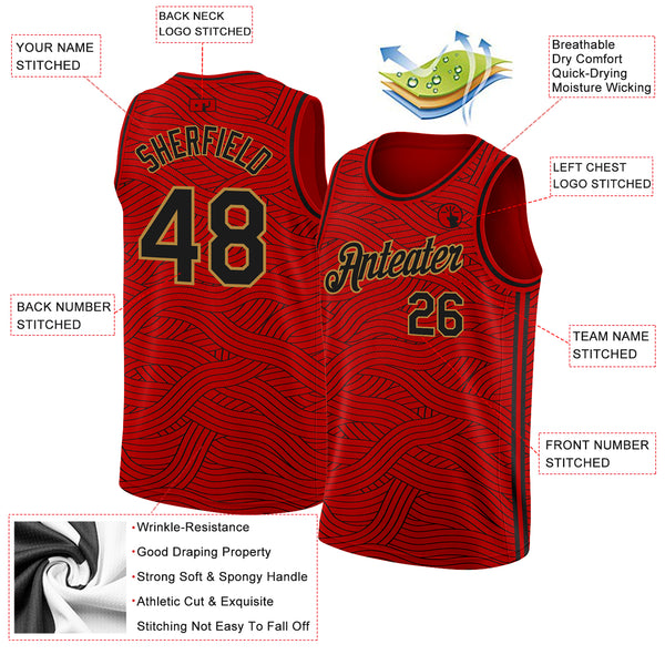 Cheap Custom Red Black-Old Gold Authentic City Edition Basketball Jersey  Free Shipping – CustomJerseysPro