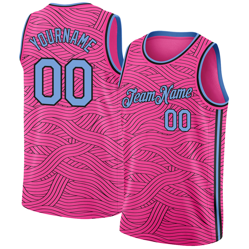 Cheap Custom Pink Light Blue-Black Authentic City Edition Basketball Jersey  Free Shipping – CustomJerseysPro
