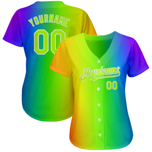 Custom Rainbow For Pride Month Love Is Love LGBT 3D Authentic Baseball Jersey