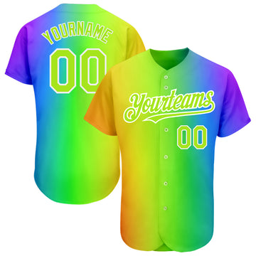 Custom Rainbow For Pride Month Love Is Love LGBT 3D Authentic Baseball Jersey
