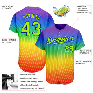 Custom Rainbow For Pride Month Love Is Love LGBT 3D Authentic Baseball Jersey