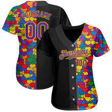 Load image into Gallery viewer, Custom Rainbow For Pride Month Love Is Love LGBT 3D Authentic Baseball Jersey
