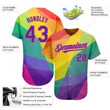 Laden Sie das Bild in den Galerie-Viewer, Custom Rainbow For Pride Month Love Is Love LGBT 3D Authentic Baseball Jersey
