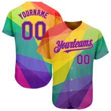 Load image into Gallery viewer, Custom Rainbow For Pride Month Love Is Love LGBT 3D Authentic Baseball Jersey
