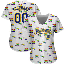 Laden Sie das Bild in den Galerie-Viewer, Custom Rainbow For Pride Month Love Is Love LGBT 3D Authentic Baseball Jersey
