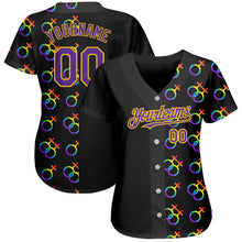 Load image into Gallery viewer, Custom Rainbow For Pride Month Love Is Love LGBT 3D Authentic Baseball Jersey
