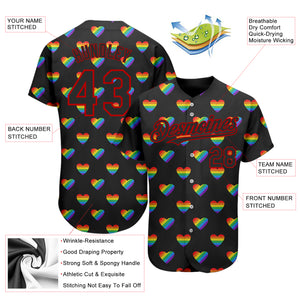 Custom Rainbow For Pride Month Love Is Love LGBT 3D Authentic Baseball Jersey