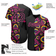 Load image into Gallery viewer, Custom Rainbow For Pride Month Love Is Love LGBT 3D Authentic Baseball Jersey
