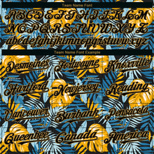 Laden Sie das Bild in den Galerie-Viewer, Custom Black Old Gold 3D Pattern Design Hawaii Tropical Leaves Authentic Baseball Jersey
