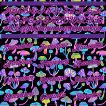 Laden Sie das Bild in den Galerie-Viewer, Custom Black Purple-Pink 3D Pattern Design Magic Mushrooms Psychedelic Hallucination Performance T-Shirt
