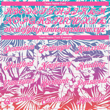 Laden Sie das Bild in den Galerie-Viewer, Custom Pink White 3D Pattern Design Tropical Palm Leaves Performance T-Shirt
