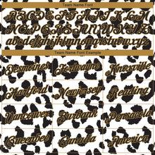 Laden Sie das Bild in den Galerie-Viewer, Custom White Black-Old Gold 3D Pattern Design Leopard Performance T-Shirt
