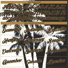 Laden Sie das Bild in den Galerie-Viewer, Custom White Black-Old Gold 3D Pattern Design Hawaii Coconut Trees Performance T-Shirt
