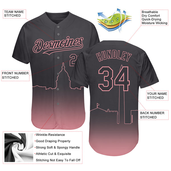 Cheap Custom Steel Gray Medium Pink 3D Washington City Edition Fade Fasion  Authentic Baseball Jersey Free Shipping – CustomJerseysPro