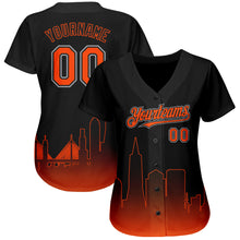 Load image into Gallery viewer, Custom Black Orange-Gray 3D San Francisco City Edition Fade Fashion Authentic Baseball Jersey
