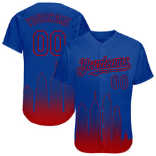 Load image into Gallery viewer, Custom Royal Red 3D Philadelphia City Edition Fade Fashion Authentic Baseball Jersey
