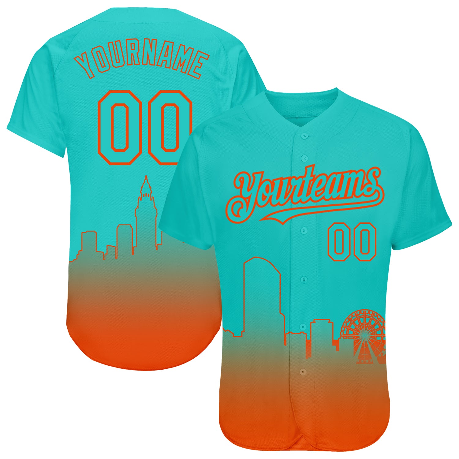 Cheap Custom Aqua Orange 3D Miami City Edition Fade Fasion Authentic  Baseball Jersey Free Shipping – CustomJerseysPro