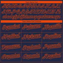 Laden Sie das Bild in den Galerie-Viewer, Custom Navy Orange 3D Denver City Edition Fade Fashion Authentic Baseball Jersey
