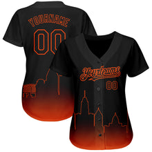 Laden Sie das Bild in den Galerie-Viewer, Custom Black Orange 3D Baltimore City Edition Fade Fashion Authentic Baseball Jersey
