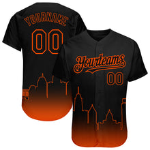 Laden Sie das Bild in den Galerie-Viewer, Custom Black Orange 3D Baltimore City Edition Fade Fashion Authentic Baseball Jersey
