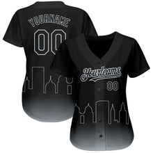 Загрузить изображение в средство просмотра галереи, Custom Black Silver 3D Oakland City Edition Fade Fashion Authentic Baseball Jersey
