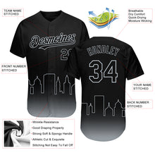 Laden Sie das Bild in den Galerie-Viewer, Custom Black Silver 3D Oakland City Edition Fade Fashion Authentic Baseball Jersey
