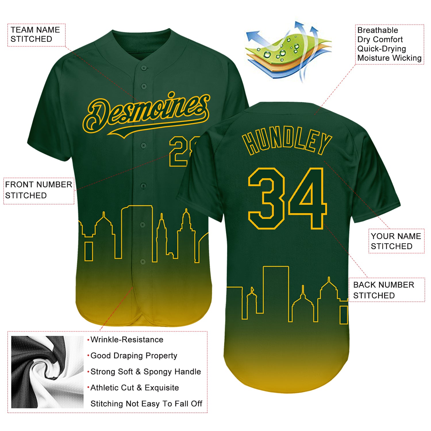 Cheap Custom Green Gold 3D Oakland City Edition Fade Fasion