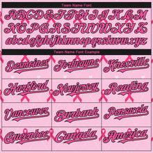 Laden Sie das Bild in den Galerie-Viewer, Custom Pink Black 3D Pink Ribbon Breast Cancer Awareness Month Women Health Care Support Authentic Baseball Jersey
