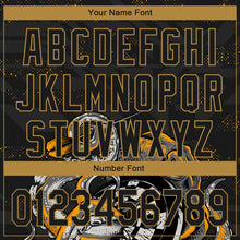 Загрузить изображение в средство просмотра галереи, Custom Black Old Gold 3D Pattern Design Octopus Wrapped Around Dart Board Authentic Baseball Jersey
