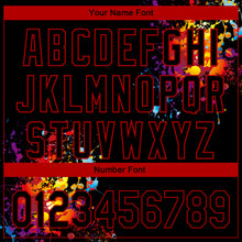 Load image into Gallery viewer, Custom Black Red 3D Pattern Design Dart Board Authentic Baseball Jersey
