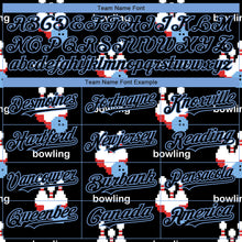 Загрузить изображение в средство просмотра галереи, Custom Black Light Blue 3D Pattern Design Bowling Authentic Baseball Jersey
