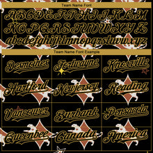 Загрузить изображение в средство просмотра галереи, Custom Black Old Gold 3D Pattern Design Leopard Authentic Baseball Jersey
