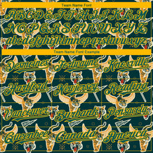 Charger l&#39;image dans la galerie, Custom Black Midnight Green-Gold 3D Pattern Design Tiger Authentic Baseball Jersey
