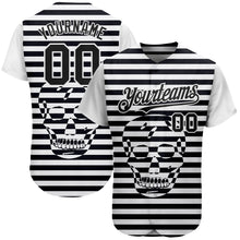 Laden Sie das Bild in den Galerie-Viewer, Custom White Black 3D Skull Fashion Authentic Baseball Jersey
