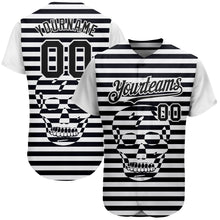 Load image into Gallery viewer, Custom White Black 3D Skull Fashion Authentic Baseball Jersey
