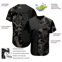 Load image into Gallery viewer, Custom Black Steel Gray 3D Skull Fashion Authentic Baseball Jersey
