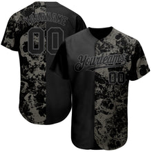Load image into Gallery viewer, Custom Black Steel Gray 3D Skull Fashion Authentic Baseball Jersey

