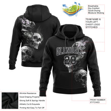 Laden Sie das Bild in den Galerie-Viewer, Custom Stitched Black Gray 3D Skull Fashion Sports Pullover Sweatshirt Hoodie
