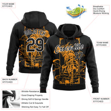 Load image into Gallery viewer, Custom Stitched Black Yellow-White 3D Pattern Design Tiger With Cloud Sports Pullover Sweatshirt Hoodie
