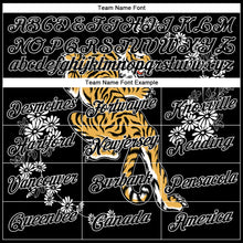 Load image into Gallery viewer, Custom Stitched Black White 3D Pattern Design Tiger And Daisy Sports Pullover Sweatshirt Hoodie

