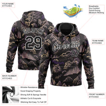 Load image into Gallery viewer, Custom Stitched Black White 3D Pattern Design Tiger And Landscape Sports Pullover Sweatshirt Hoodie
