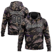 Load image into Gallery viewer, Custom Stitched Black White 3D Pattern Design Tiger And Landscape Sports Pullover Sweatshirt Hoodie
