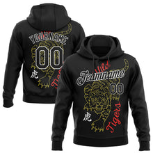 Load image into Gallery viewer, Custom Stitched Black White 3D Pattern Design Tiger Sports Pullover Sweatshirt Hoodie
