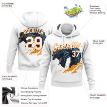Load image into Gallery viewer, Custom Stitched White Bay Orange 3D Pattern Design Fire Dragon Sports Pullover Sweatshirt Hoodie

