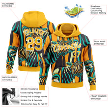 Charger l&#39;image dans la galerie, Custom Stitched Gold-White 3D Pattern Design Zebra Sports Pullover Sweatshirt Hoodie
