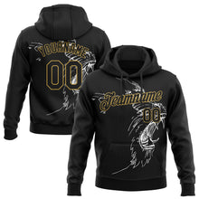 Load image into Gallery viewer, Custom Stitched Black-Old Gold 3D Pattern Design Gorilla Sports Pullover Sweatshirt Hoodie
