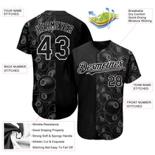 Load image into Gallery viewer, Custom Black White 3D Pattern Design Billiards Snooker 8 Ball Authentic Baseball Jersey
