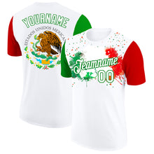 Load image into Gallery viewer, Custom White Grass Green-Red 3D Mexican Flag Splashes Performance T-Shirt
