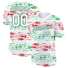 Load image into Gallery viewer, Custom White Kelly Green-Red 3D Mexico Performance T-Shirt
