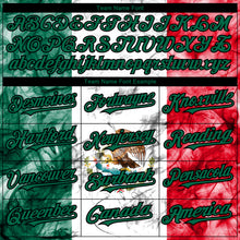 Laden Sie das Bild in den Galerie-Viewer, Custom White Red Kelly Green-Black 3D Mexican Flag Authentic Baseball Jersey
